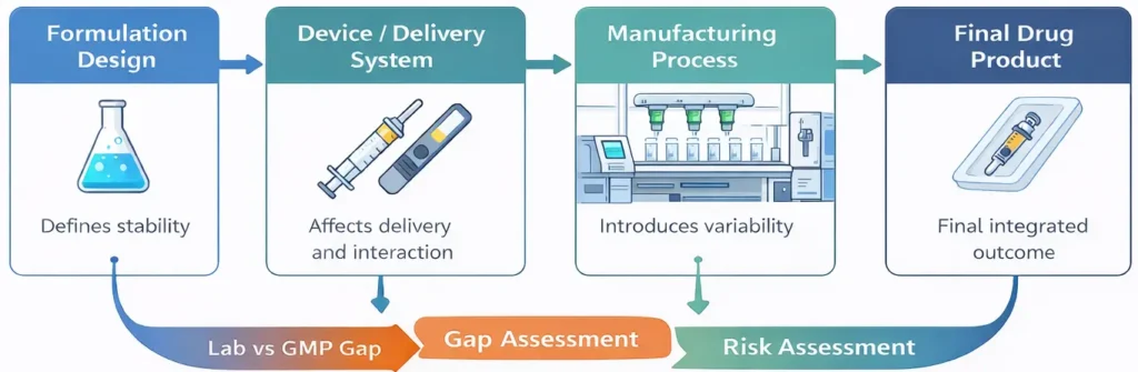 biologics drug product development workflow